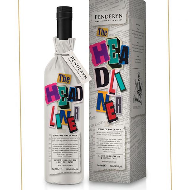 Penderyn The Headliner Single Malt Welsh Whisky 46% ABV 700ml Bottle