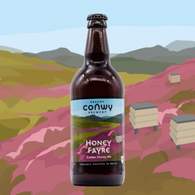 Conwy Brewery Honey Fayre Golden Honey Ale 4.8 %ABV 500ml Bottle 