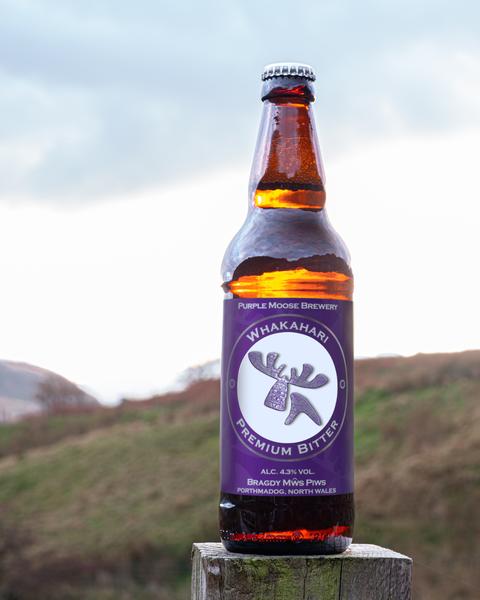 Purple Moose Whakahari Premium Bitter 4.3% abv 500ml bottle